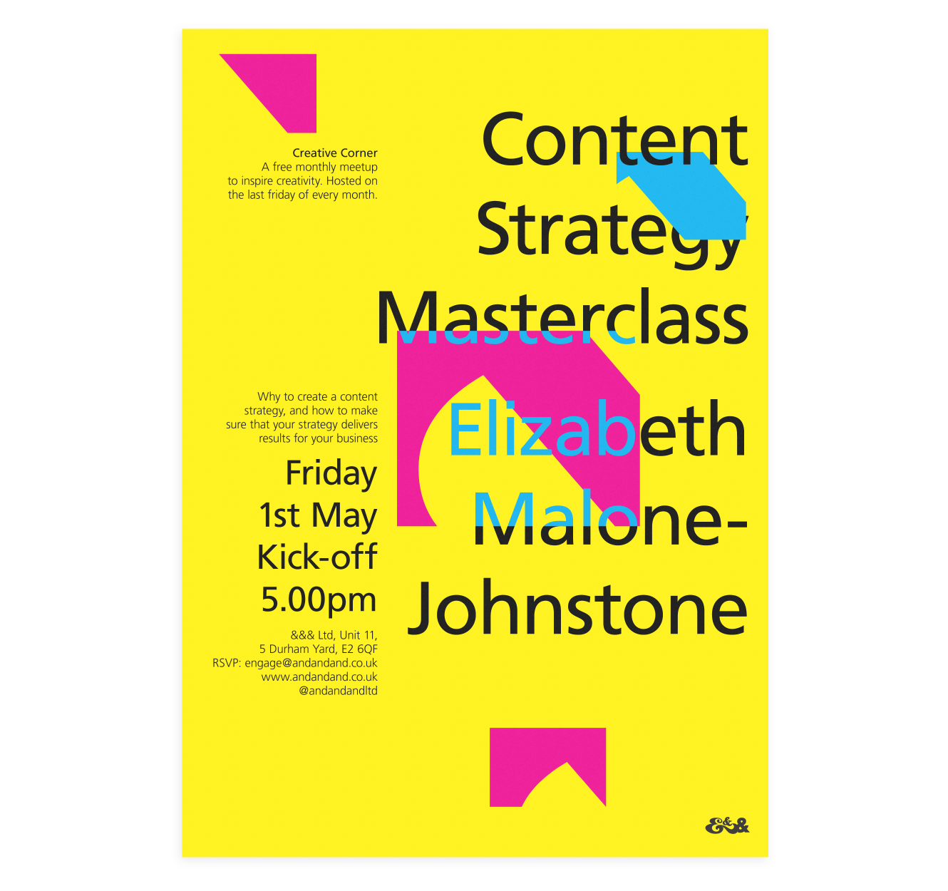 Creative Corner Poster   Content Strategy Masterclass